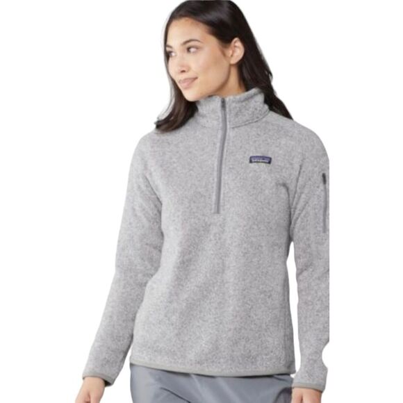 Patagonia Quarter Zip Pullover Better Sweater Fleece Women's sz S in White Birch - Picture 2 of 14